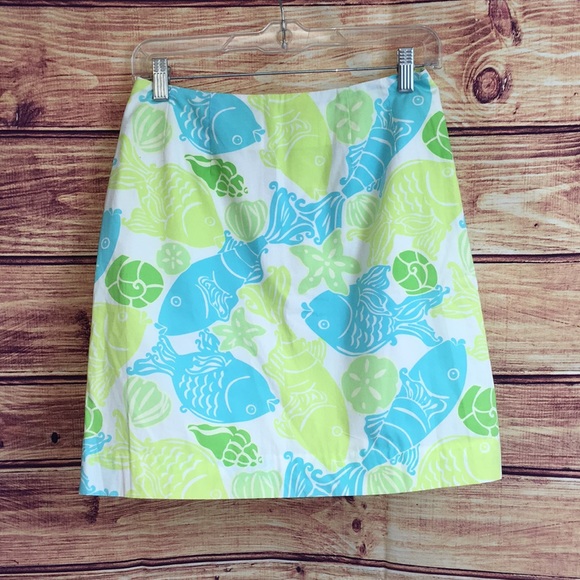 Lilly Pulitzer Dresses & Skirts - Lilly Pulitzer Fish Aqua Blue & Green Print Skirt Lilly Pulitzer Dresses & Skirts - Lilly Pulitzer Fish Aqua Blue & Green Print Skirt